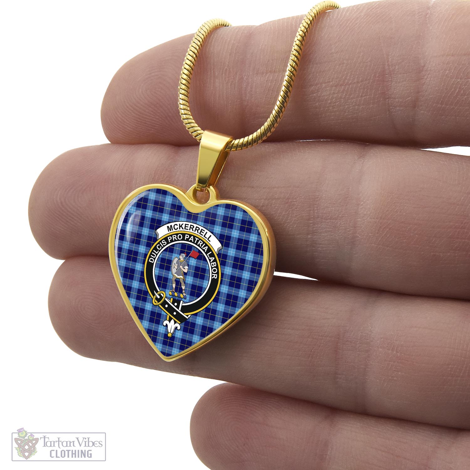 McKerrell Tartan Heart Necklace with Family Crest - Tartan Vibes Clothing