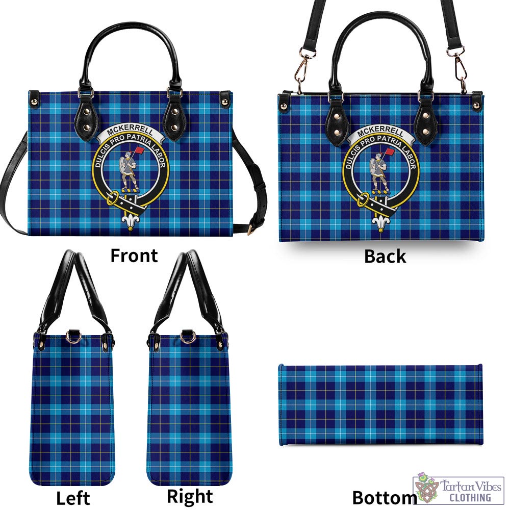 McKerrell Tartan Luxury Leather Handbags with Family Crest - Tartan Vibes Clothing