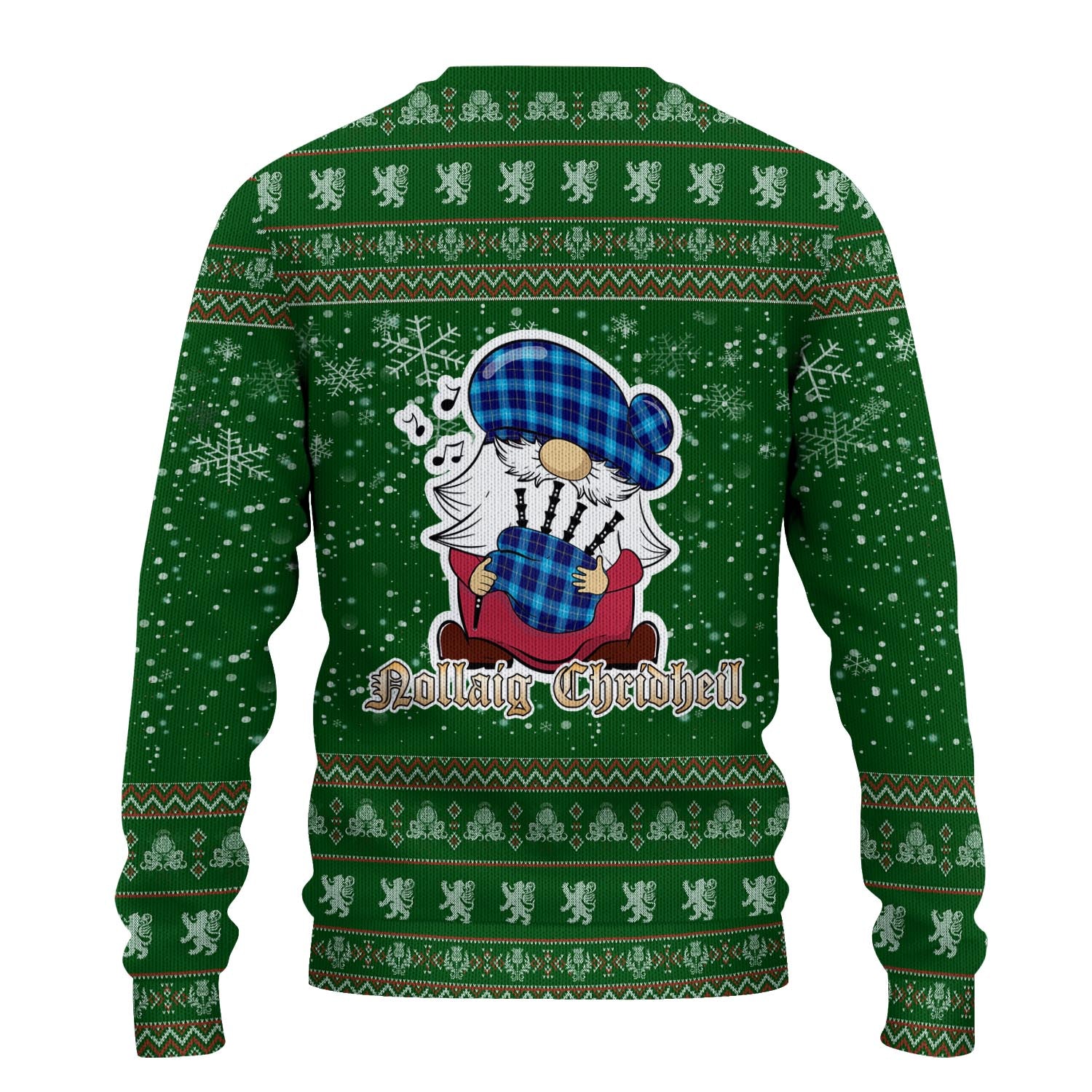 McKerrell Clan Christmas Family Knitted Sweater with Funny Gnome Playing Bagpipes - Tartanvibesclothing