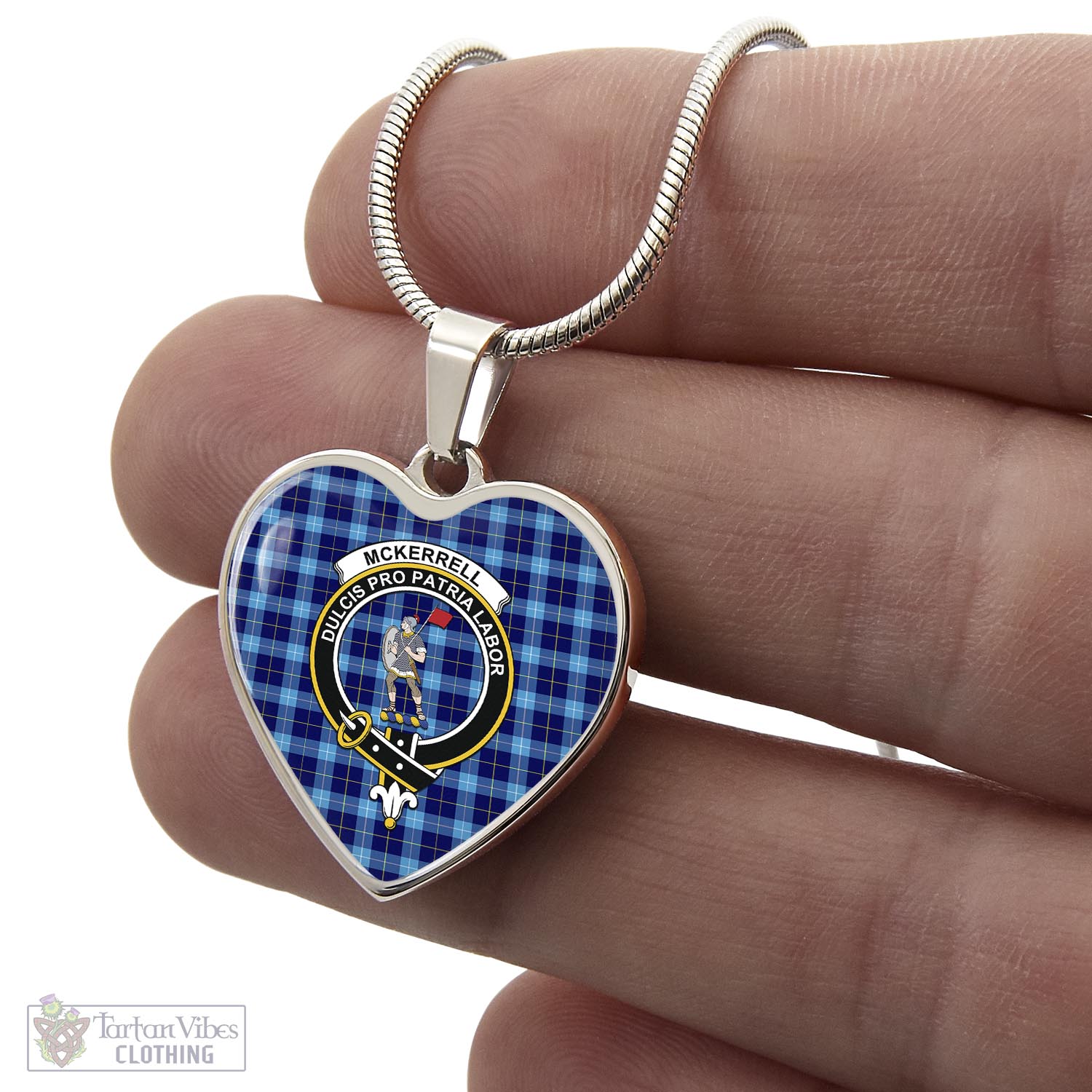 McKerrell Tartan Heart Necklace with Family Crest - Tartan Vibes Clothing