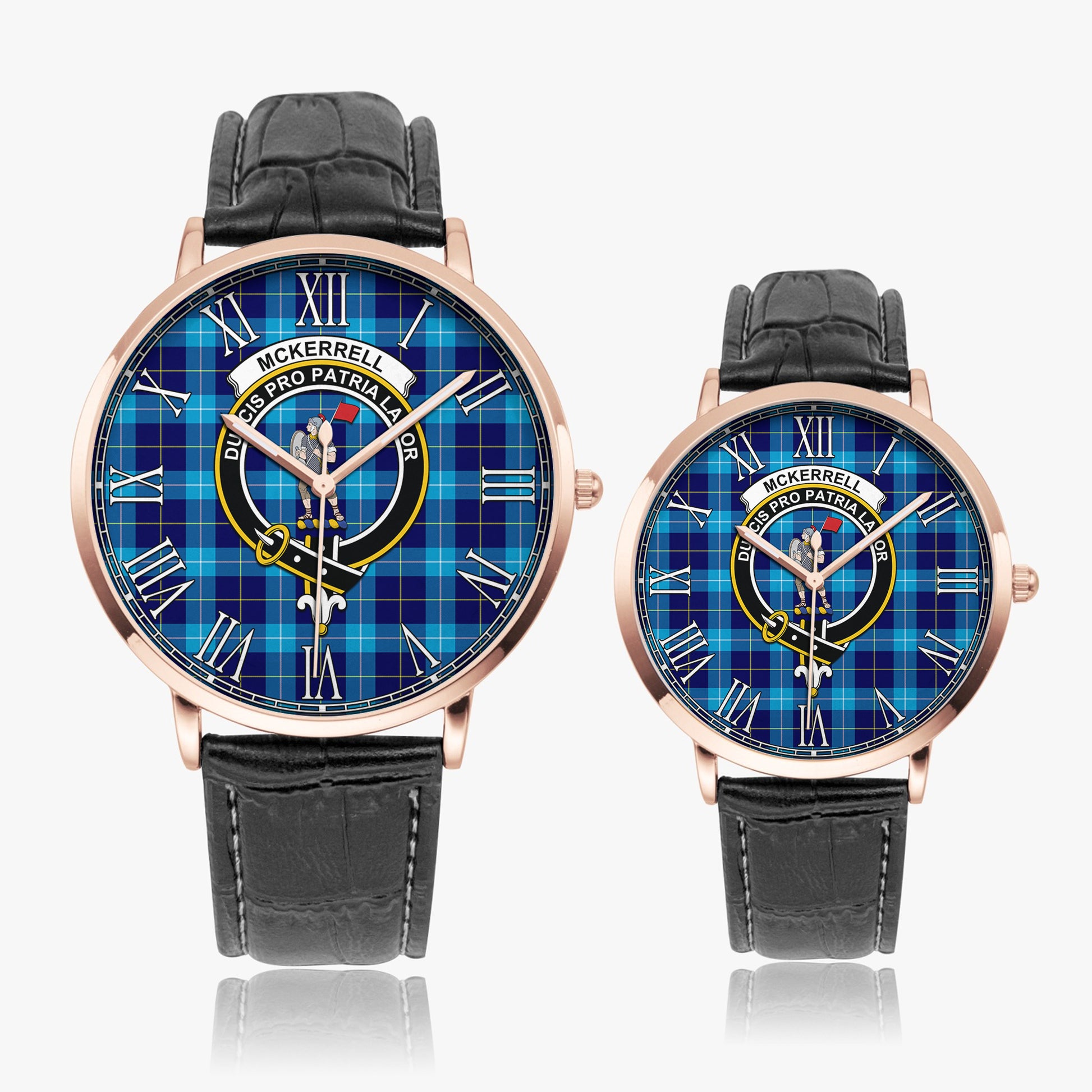 McKerrell Tartan Family Crest Leather Strap Quartz Watch - Tartan Vibes Clothing