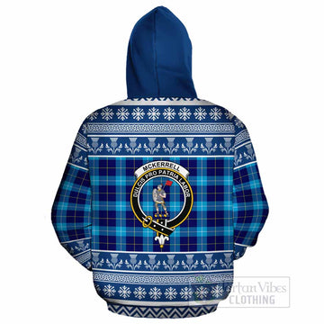 McKerrell Clan Tartan Christmas Cotton Hoodie with Family Crest