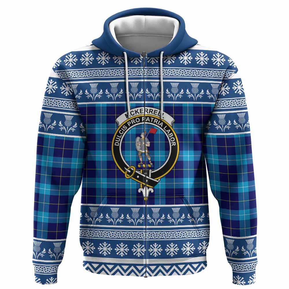 McKerrell Clan Tartan Christmas Hoodie with Family Crest - Tartan Vibes Clothing