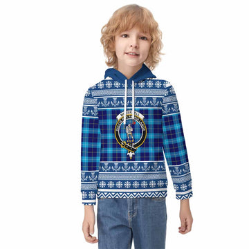 McKerrell Clan Tartan Christmas Kid Hoodie with Family Crest