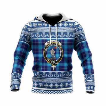 McKerrell Clan Tartan Christmas Knitted Hoodie with Family Crest