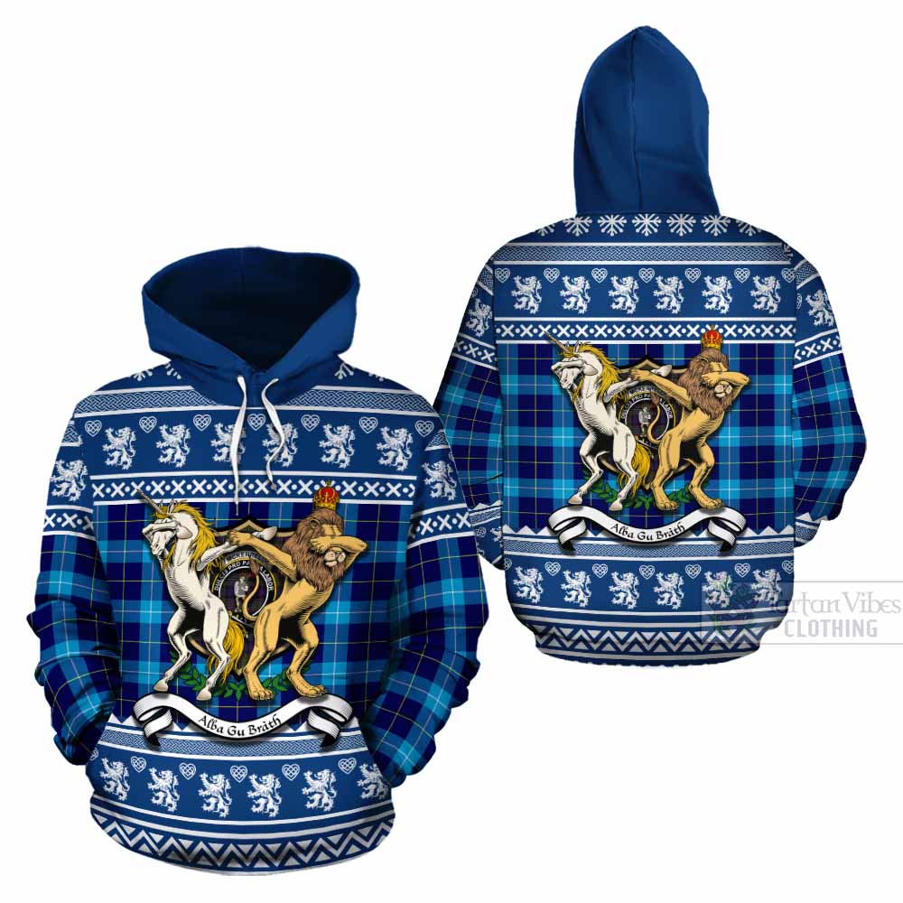 McKerrell Clan Tartan Crest Christmas Cotton Hoodie Coat of Arms Funny Style - Tartan Vibes Clothing