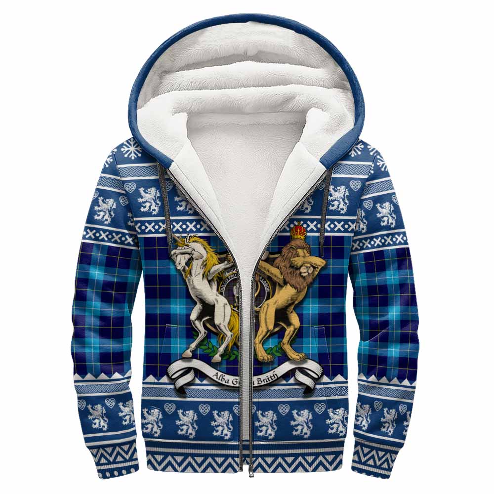 McKerrell Clan Tartan Crest Christmas Fleece Hoodie Coat of Arms Funny Style - Tartan Vibes Clothing
