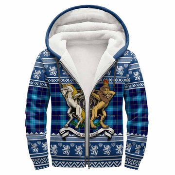 McKerrell Clan Tartan Crest Christmas Fleece Hoodie Coat of Arms Funny Style