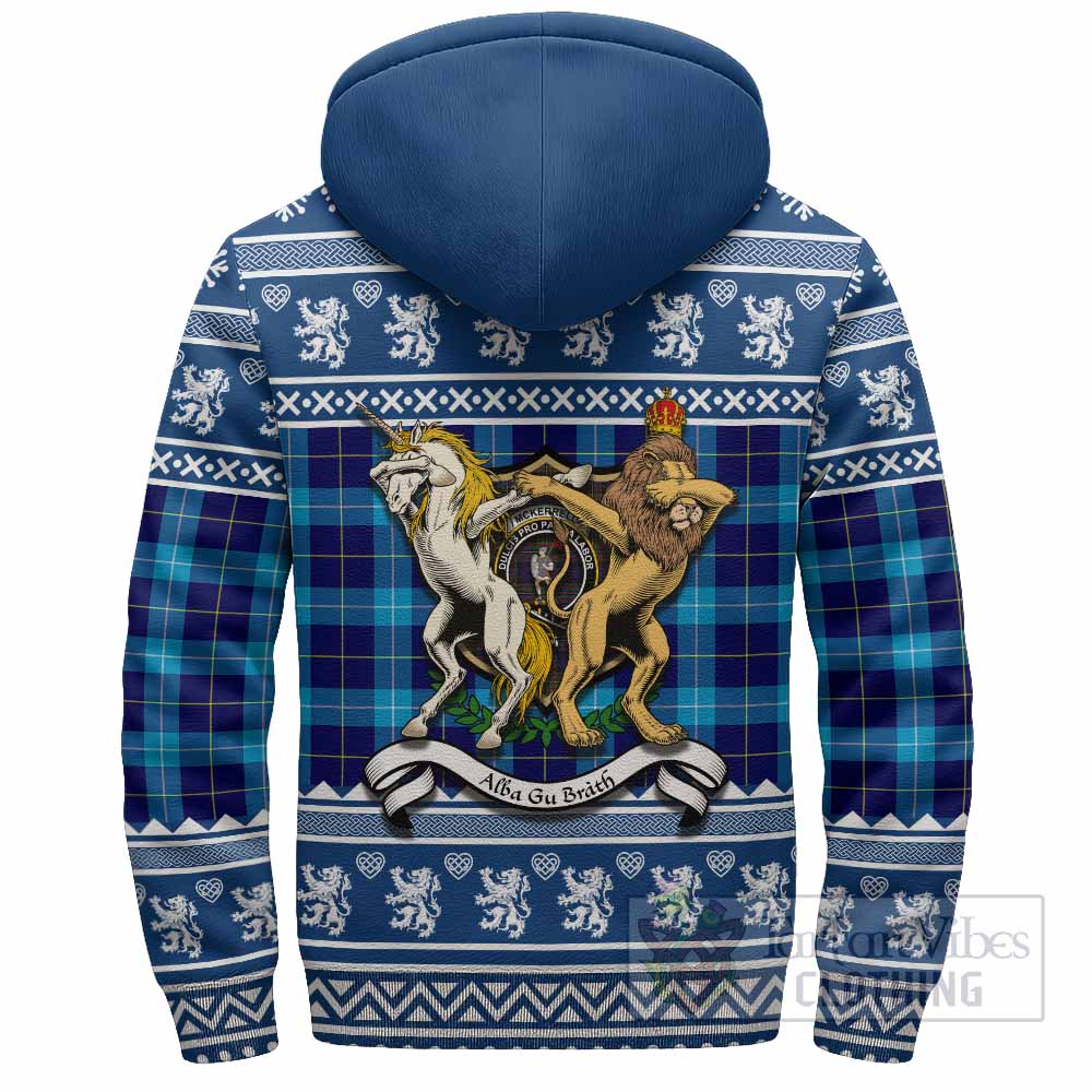 McKerrell Clan Tartan Crest Christmas Fleece Hoodie Coat of Arms Funny Style - Tartan Vibes Clothing