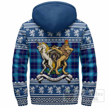 McKerrell Clan Tartan Crest Christmas Fleece Hoodie Coat of Arms Funny Style