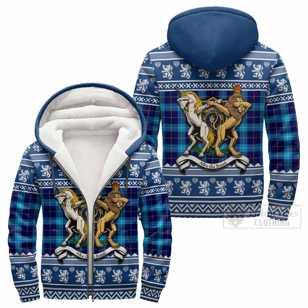 McKerrell Clan Tartan Crest Christmas Fleece Hoodie Coat of Arms Funny Style - Tartan Vibes Clothing