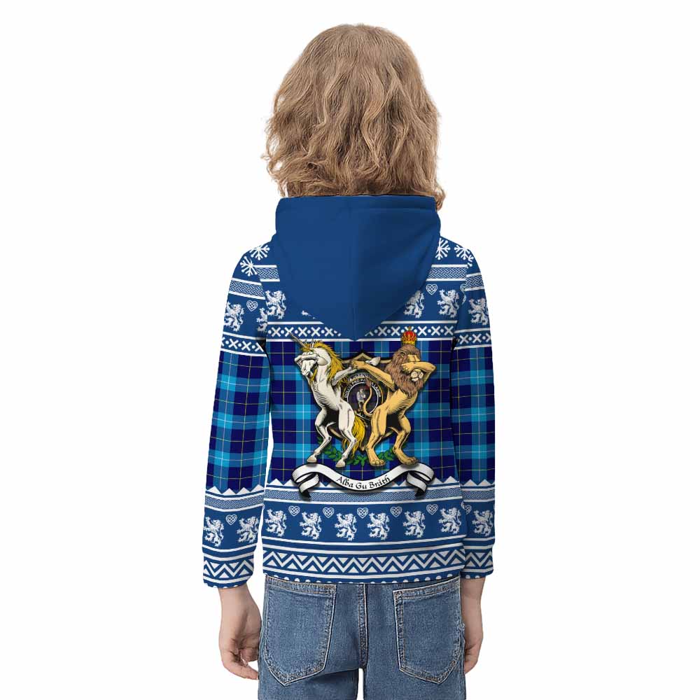McKerrell Clan Tartan Crest Christmas Kid Hoodie Coat of Arms Funny Style - Tartan Vibes Clothing