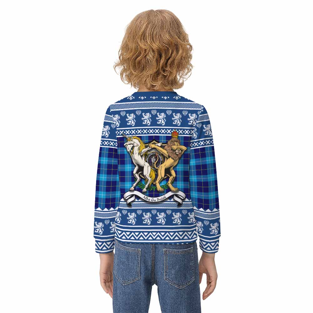 McKerrell Clan Tartan Crest Christmas Kid Ugly Sweatshirt Coat of Arms Funny Style - Tartan Vibes Clothing
