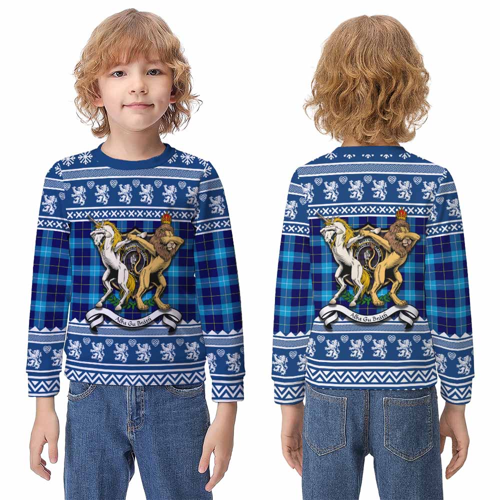 McKerrell Clan Tartan Crest Christmas Kid Ugly Sweatshirt Coat of Arms Funny Style - Tartan Vibes Clothing