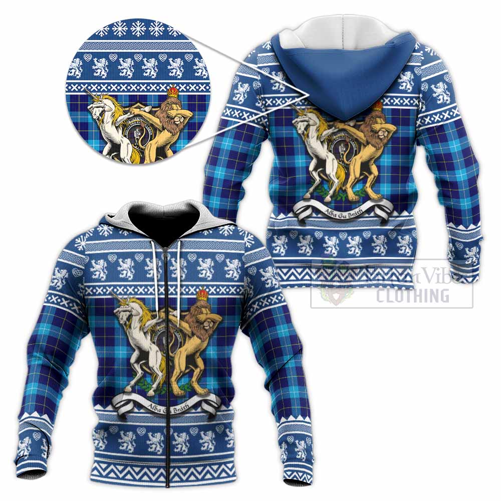 McKerrell Clan Tartan Crest Christmas Knitted Hoodie Coat of Arms Funny Style - Tartan Vibes Clothing