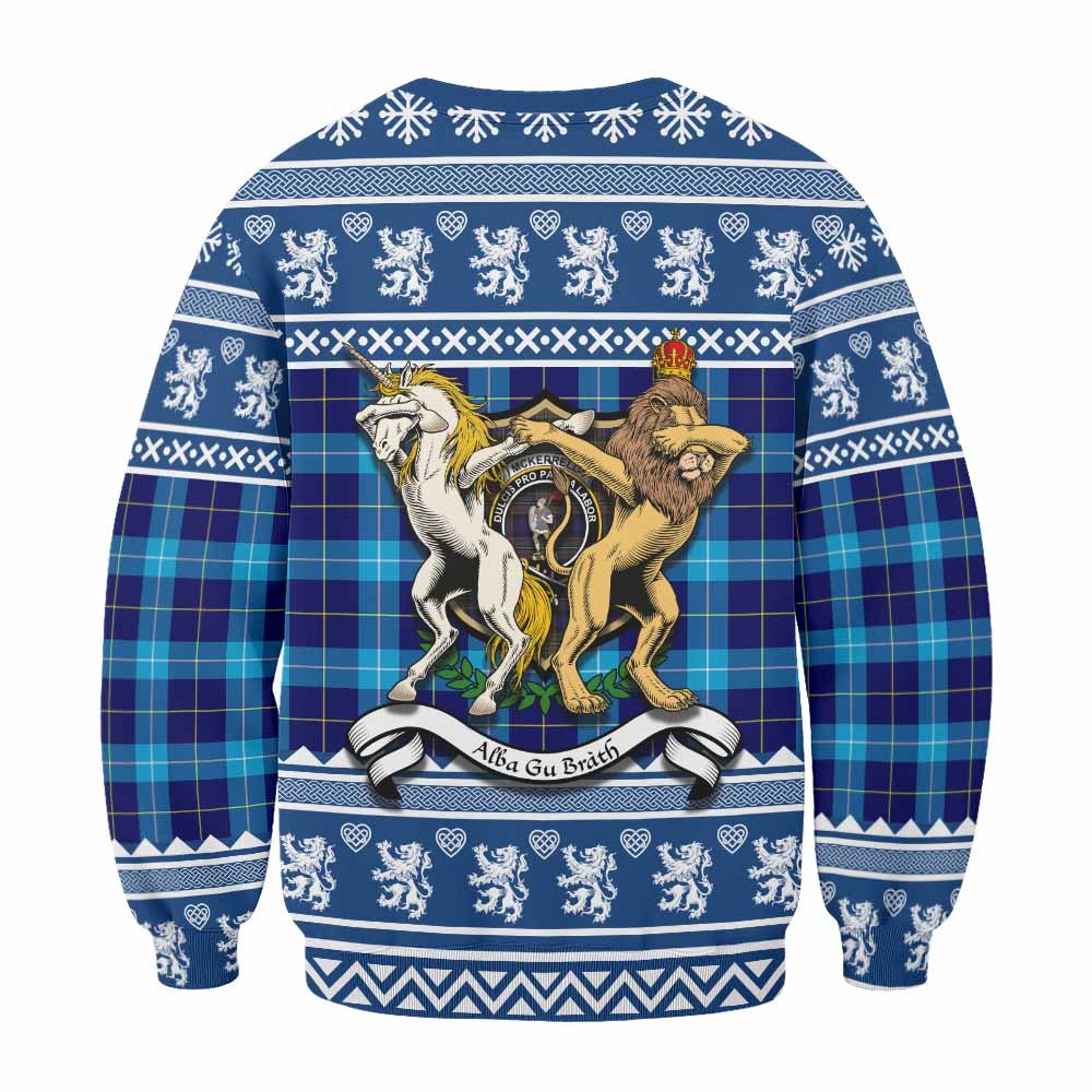 McKerrell Clan Tartan Crest Christmas Sweatshirt Coat of Arms Funny Style - Tartan Vibes Clothing