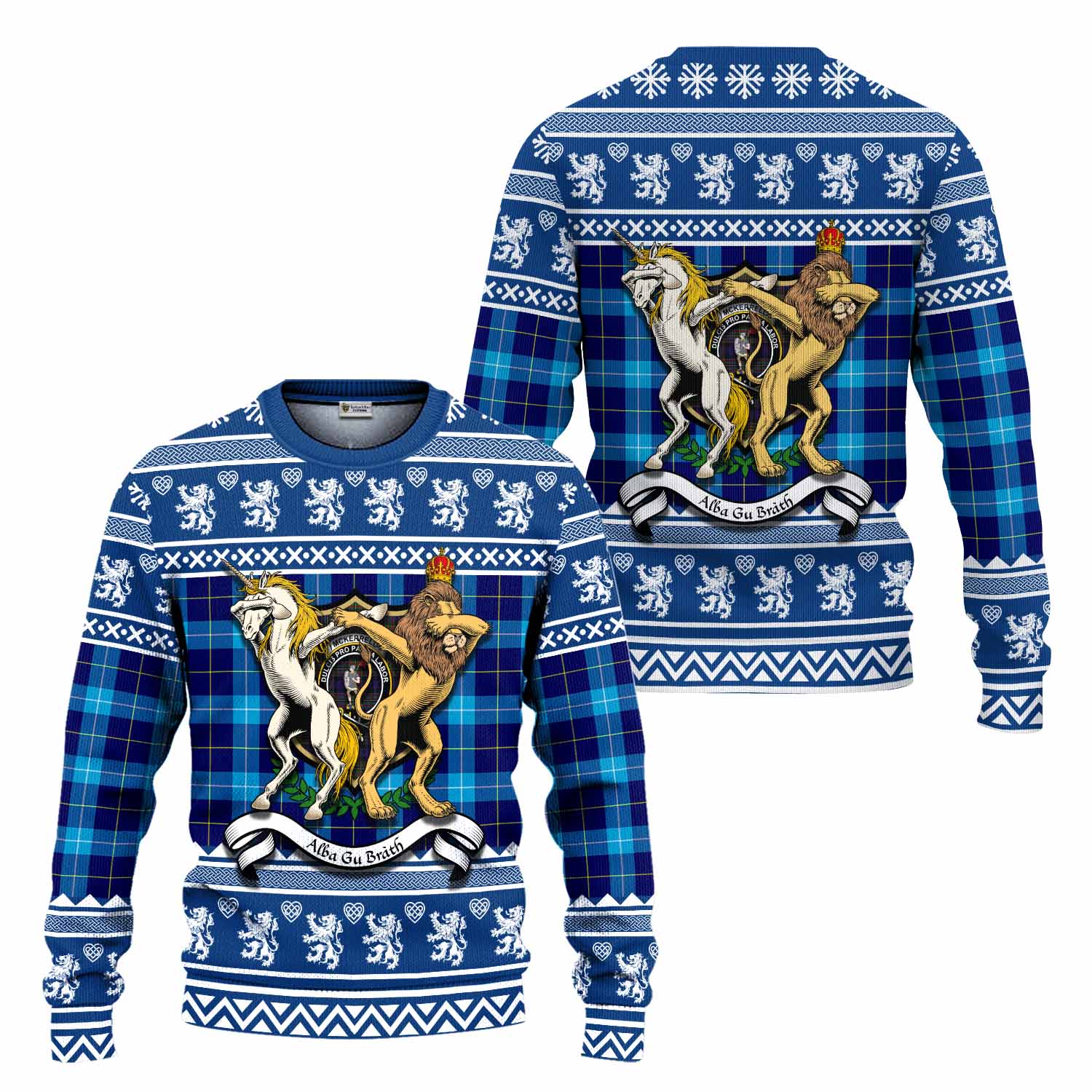McKerrell Clan Tartan Crest Christmas Ugly Sweater Coat of Arms Funny Style - Tartan Vibes Clothing