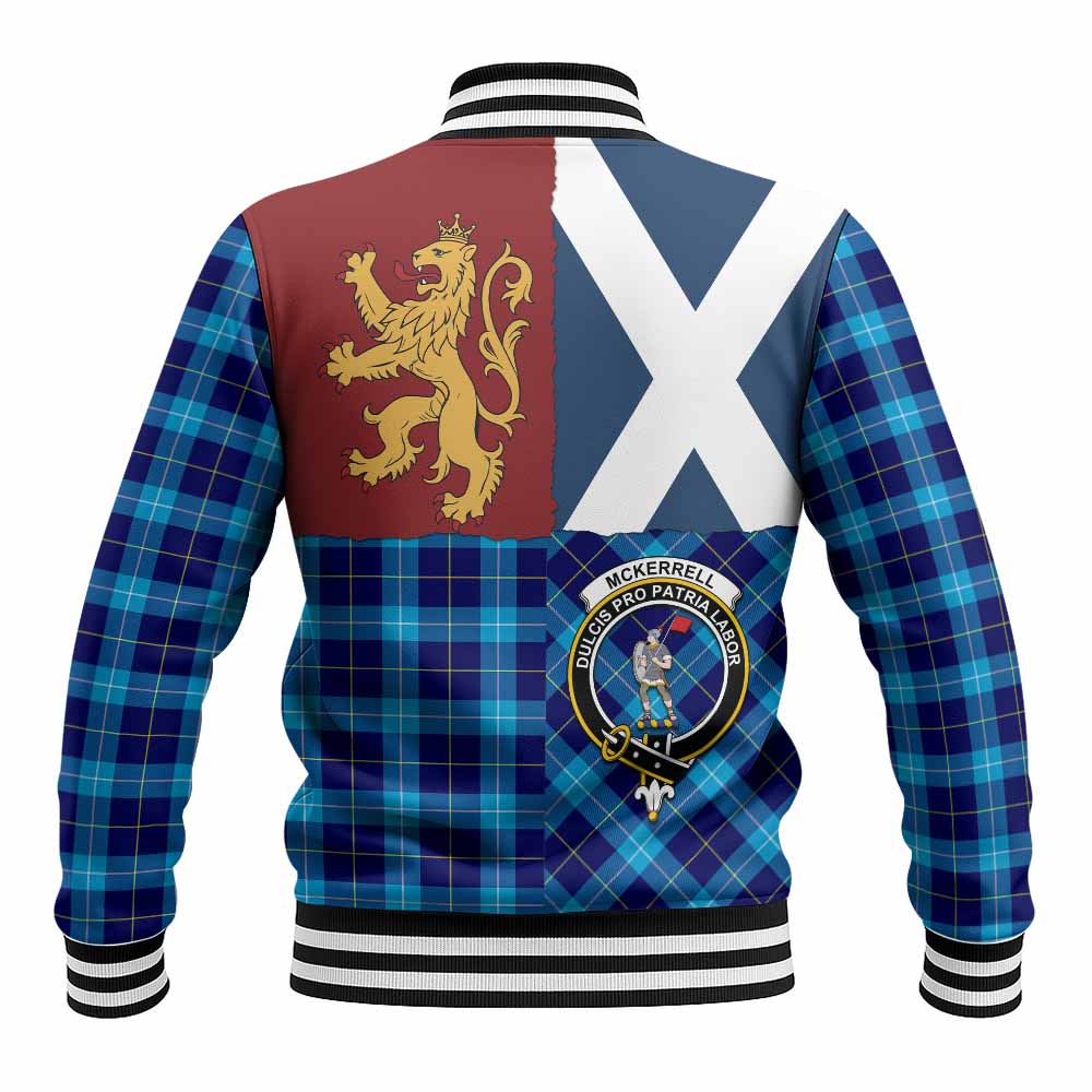 McKerrell Crest Tartan Baseball Jacket with Lion Rampant Saltire Style