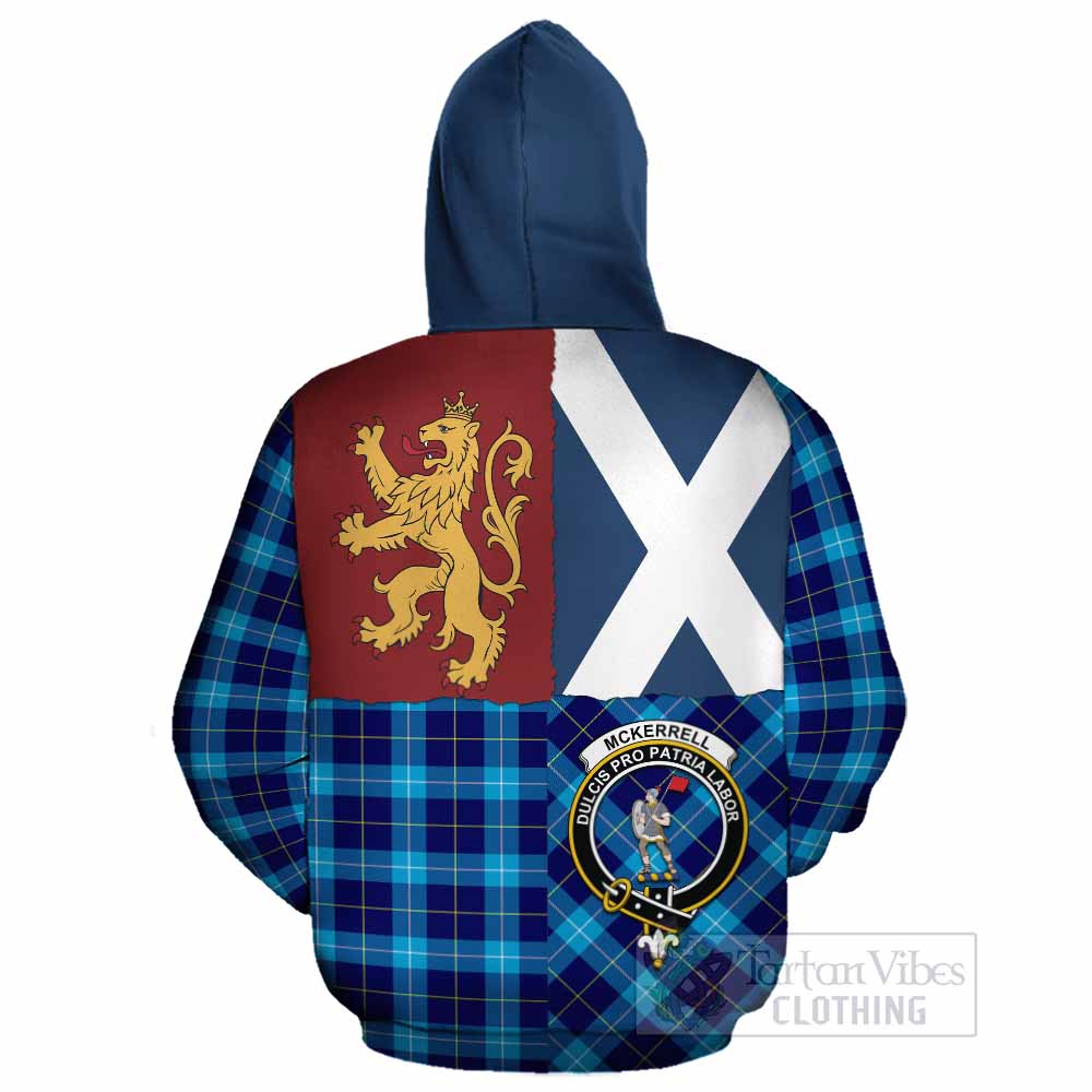 McKerrell Crest Tartan Cotton Hoodie with Lion Rampant Saltire Style - Tartan Vibes Clothing