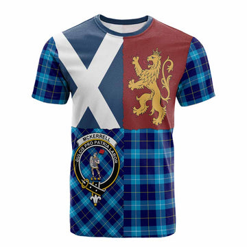McKerrell Crest Tartan Cotton T-shirt with Lion Rampant Saltire Style