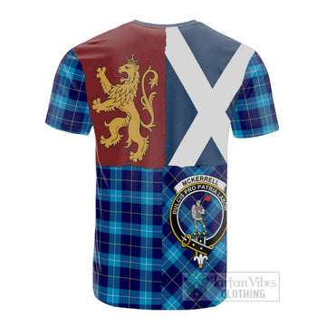 McKerrell Crest Tartan Cotton T-shirt with Lion Rampant Saltire Style