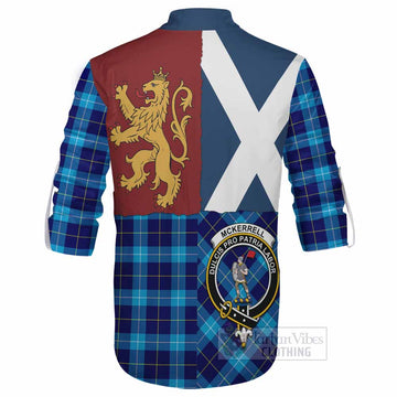 McKerrell Crest Tartan Ghillie Shirt with Lion Rampant Saltire Style