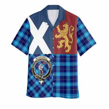 McKerrell Crest Tartan Hawaiian Shirt with Lion Rampant Saltire Style