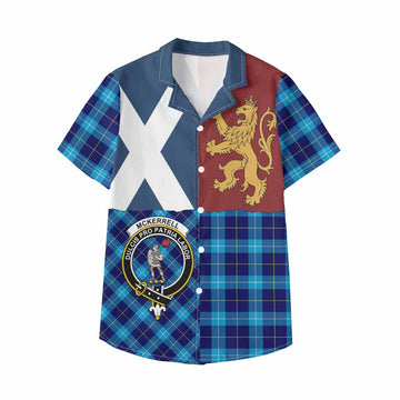 McKerrell Crest Tartan Kid Hawaiian Shirt with Lion Rampant Saltire Style