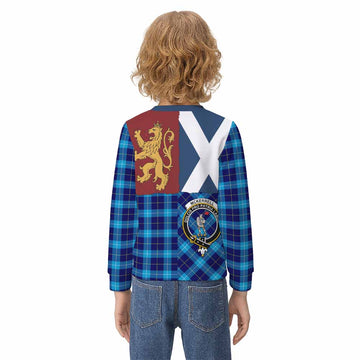 McKerrell Crest Tartan Kid Knitted Sweatshirt with Lion Rampant Saltire Style