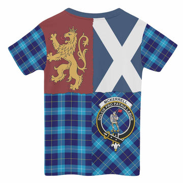 McKerrell Crest Tartan Kid T-shirt with Lion Rampant Saltire Style