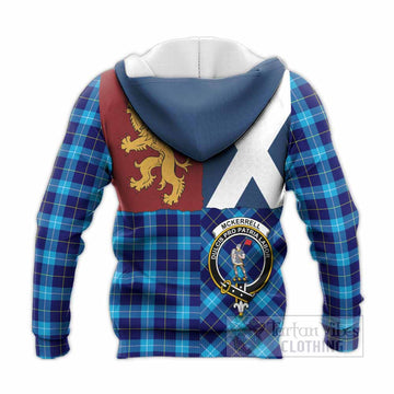 McKerrell Crest Tartan Knitted Hoodie with Lion Rampant Saltire Style