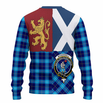 McKerrell Crest Tartan Knitted Sweater with Lion Rampant Saltire Style