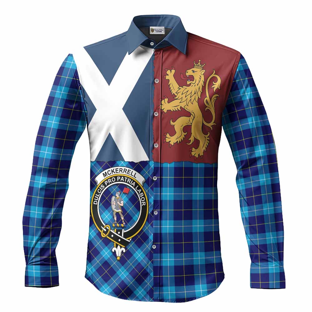 McKerrell Crest Tartan Long Sleeve Button Shirts with Lion Rampant Saltire Style