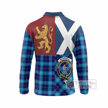 McKerrell Crest Tartan Long Sleeve Polo Shirt with Lion Rampant Saltire Style