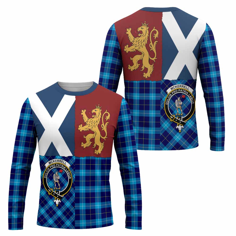 McKerrell Crest Tartan Long Sleeve T-Shirt with Lion Rampant Saltire Style