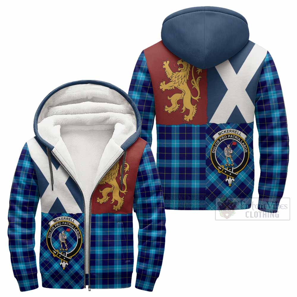 McKerrell Crest Tartan Sherpa Hoodie with Lion Rampant Saltire Style