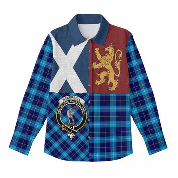 McKerrell Crest Tartan Women Casual Shirt with Lion Rampant Saltire Style