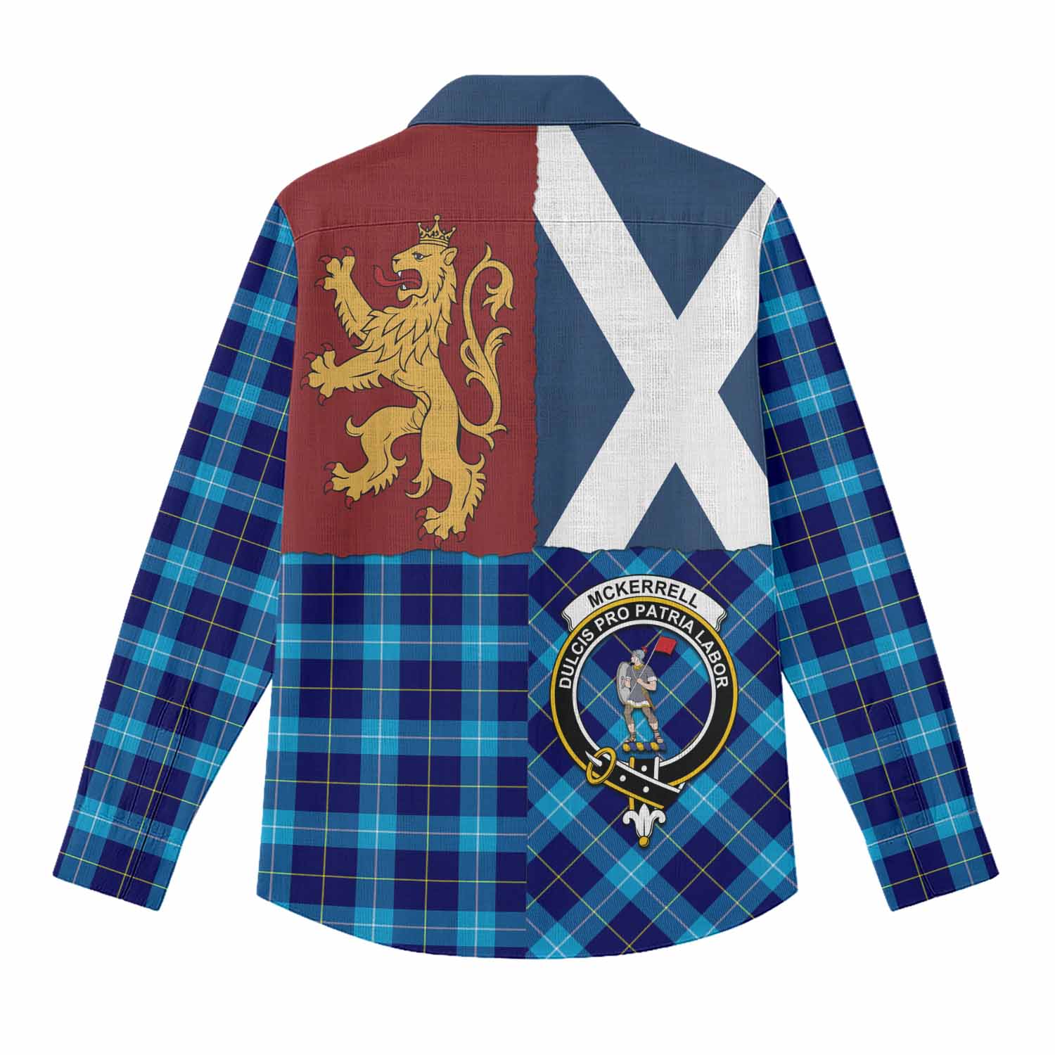 McKerrell Crest Tartan Women Casual Shirt with Lion Rampant Saltire Style