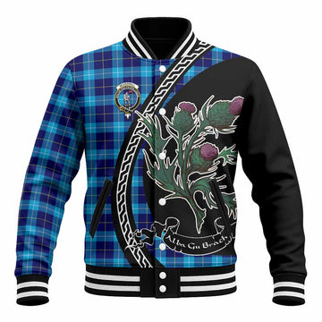 McKerrell Family Crest Tartan Baseball Jacket Alba Thistle Inspired