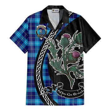 McKerrell Family Crest Tartan Cotton Hawaiian Shirt Alba Thistle Inspired