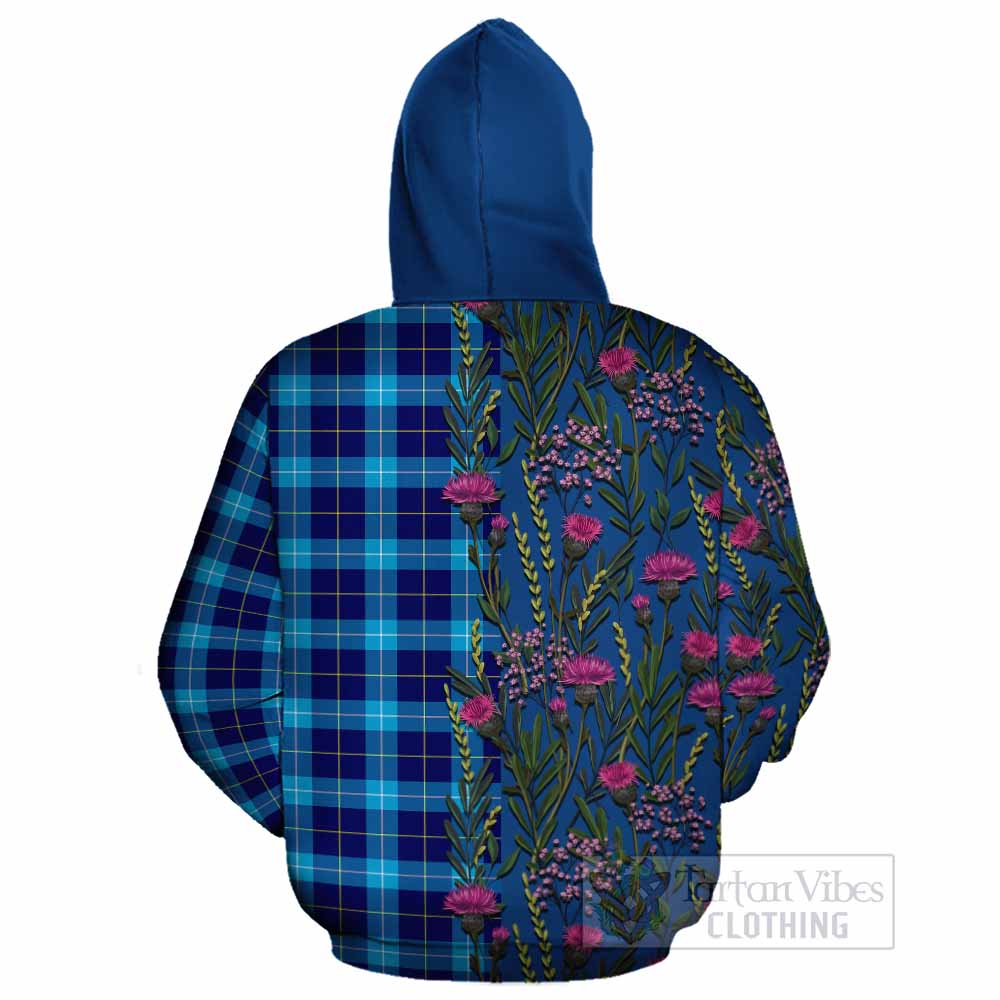 McKerrell Family Crest Tartan Cotton Hoodie Scottish Thistle Flower Pattern Half Style - Tartan Vibes Clothing