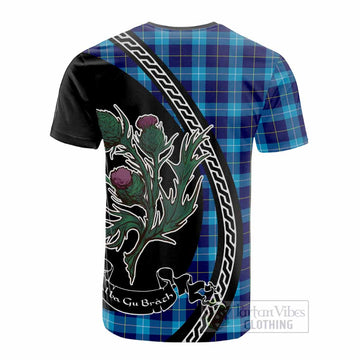McKerrell Family Crest Tartan Cotton T-shirt Alba Thistle Inspired