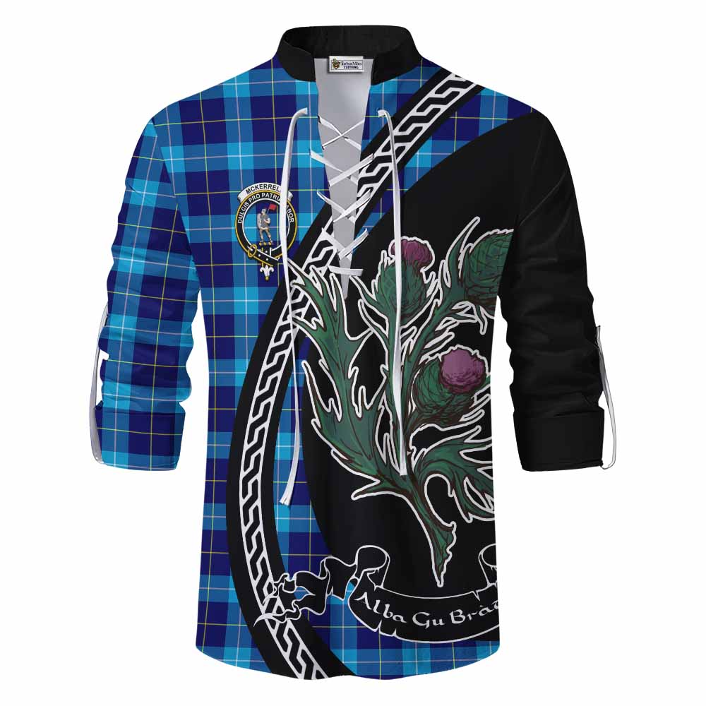 McKerrell Family Crest Tartan Ghillie Shirt Alba Thistle Inspired - Tartan Vibes Clothing