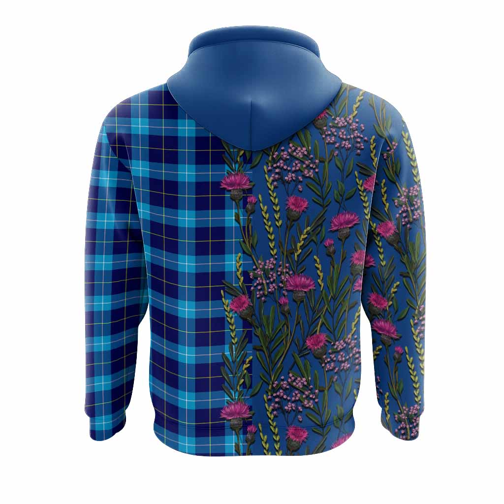 McKerrell Family Crest Tartan Hoodie Scottish Thistle Flower Pattern Half Style - Tartan Vibes Clothing