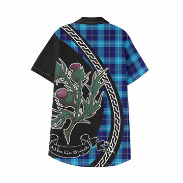 McKerrell Family Crest Tartan Kid Hawaiian Shirt Alba Thistle Inspired