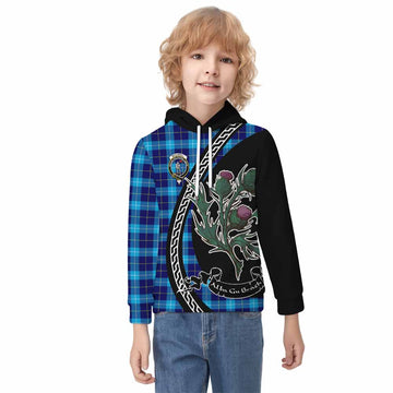 McKerrell Family Crest Tartan Kid Hoodie Alba Thistle Inspired