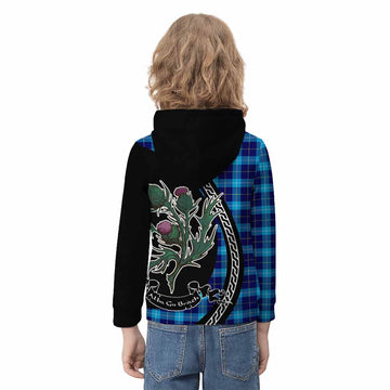 McKerrell Family Crest Tartan Kid Hoodie Alba Thistle Inspired