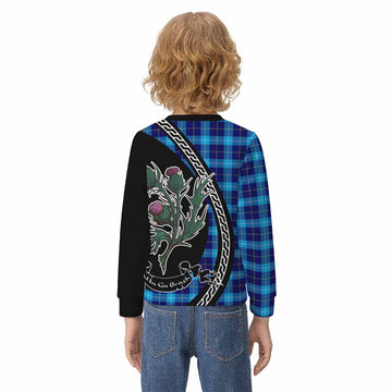 McKerrell Family Crest Tartan Kid Knitted Sweatshirt Alba Thistle Inspired