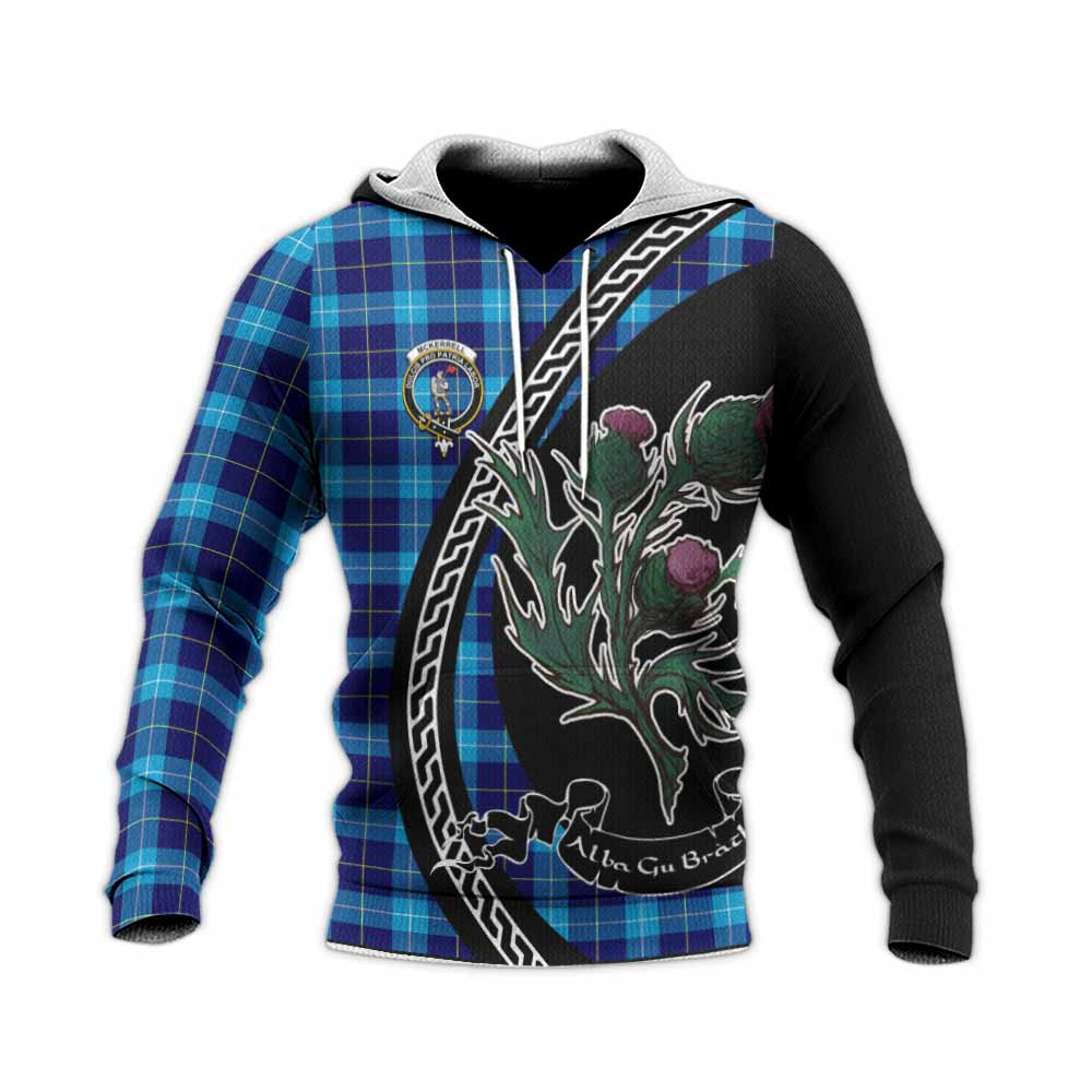 McKerrell Family Crest Tartan Knitted Hoodie Alba Thistle Inspired - Tartan Vibes Clothing