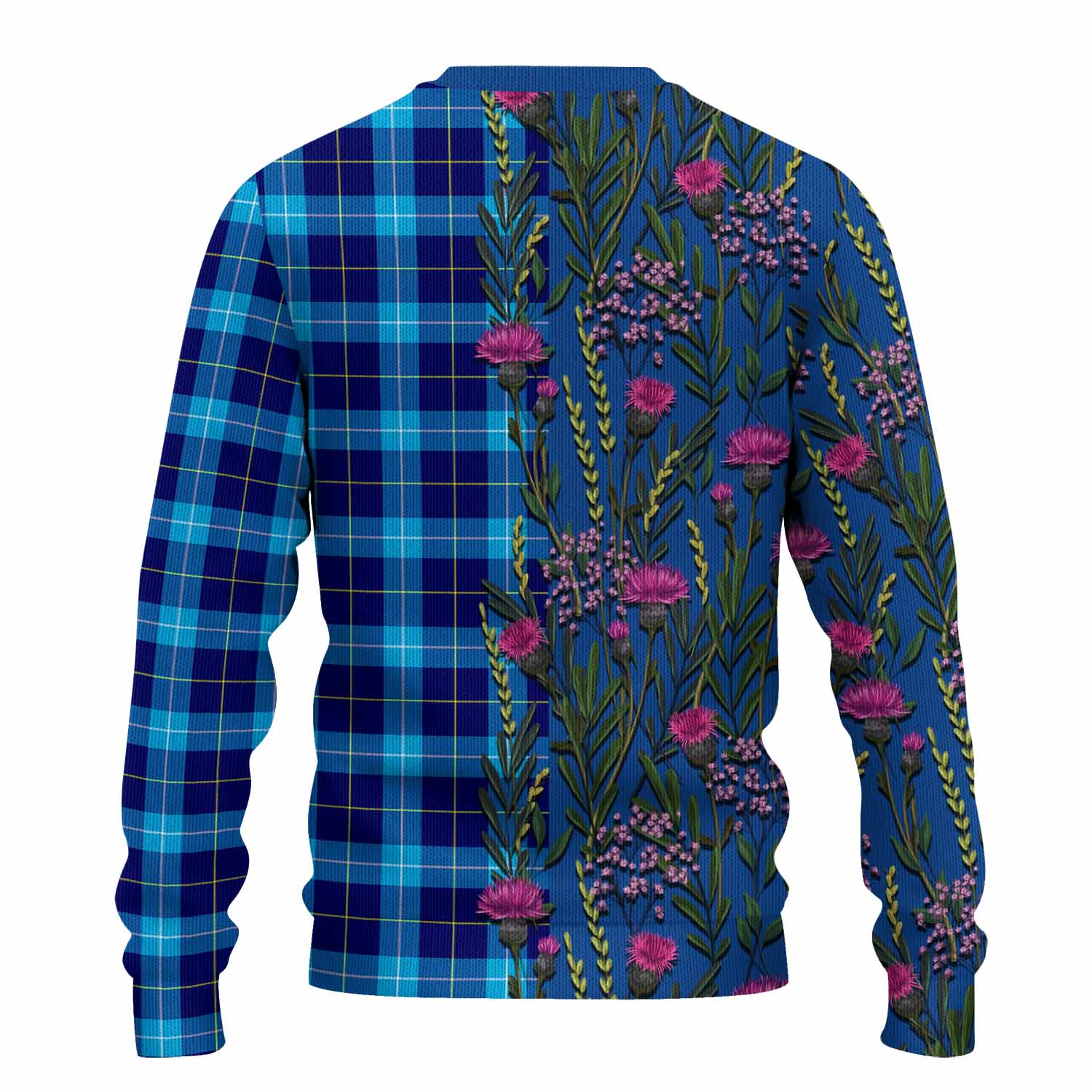 McKerrell Family Crest Tartan Knitted Sweater Scottish Thistle Flower Pattern Half Style - Tartan Vibes Clothing